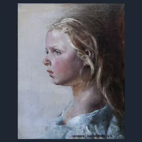 Portræt af ung pige, malet af Marinus